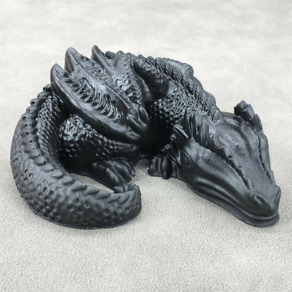 1 Piece Black Resin Dragon Hand Carved Dragon Crystal Reiki Healing