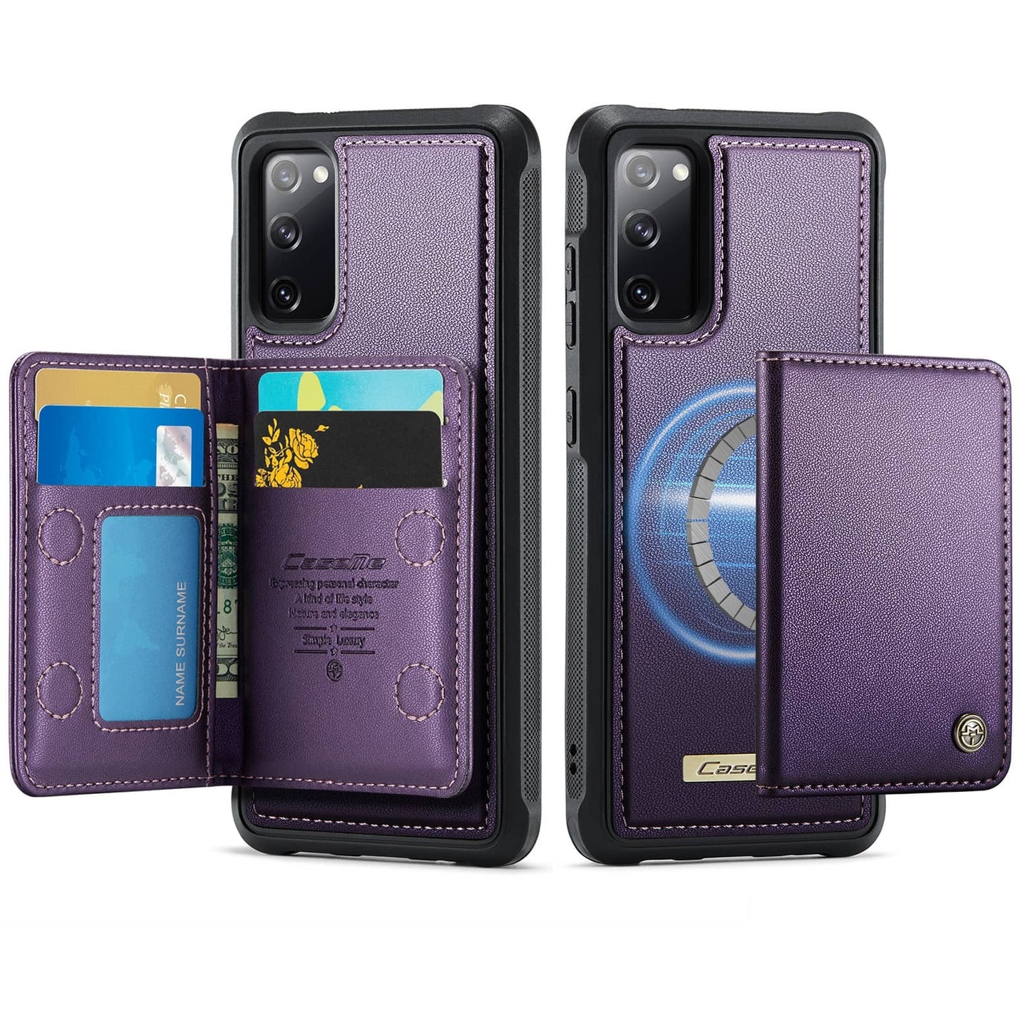 For Samsung Galaxy S25 Edge S24 S23 S22 S21 S20 Wallet Case Magnetic Card Holder
