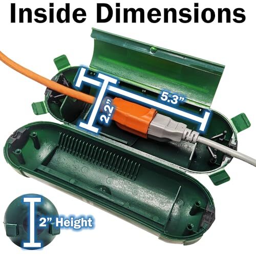 Weatherproof Electrical Extension Cord Cover, Splashproof Outdoor Enclosure