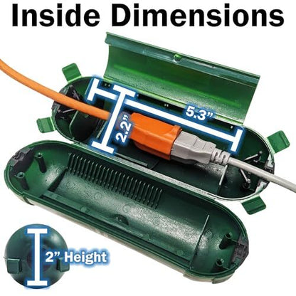 Weatherproof Electrical Extension Cord Cover, Splashproof Outdoor Enclosure