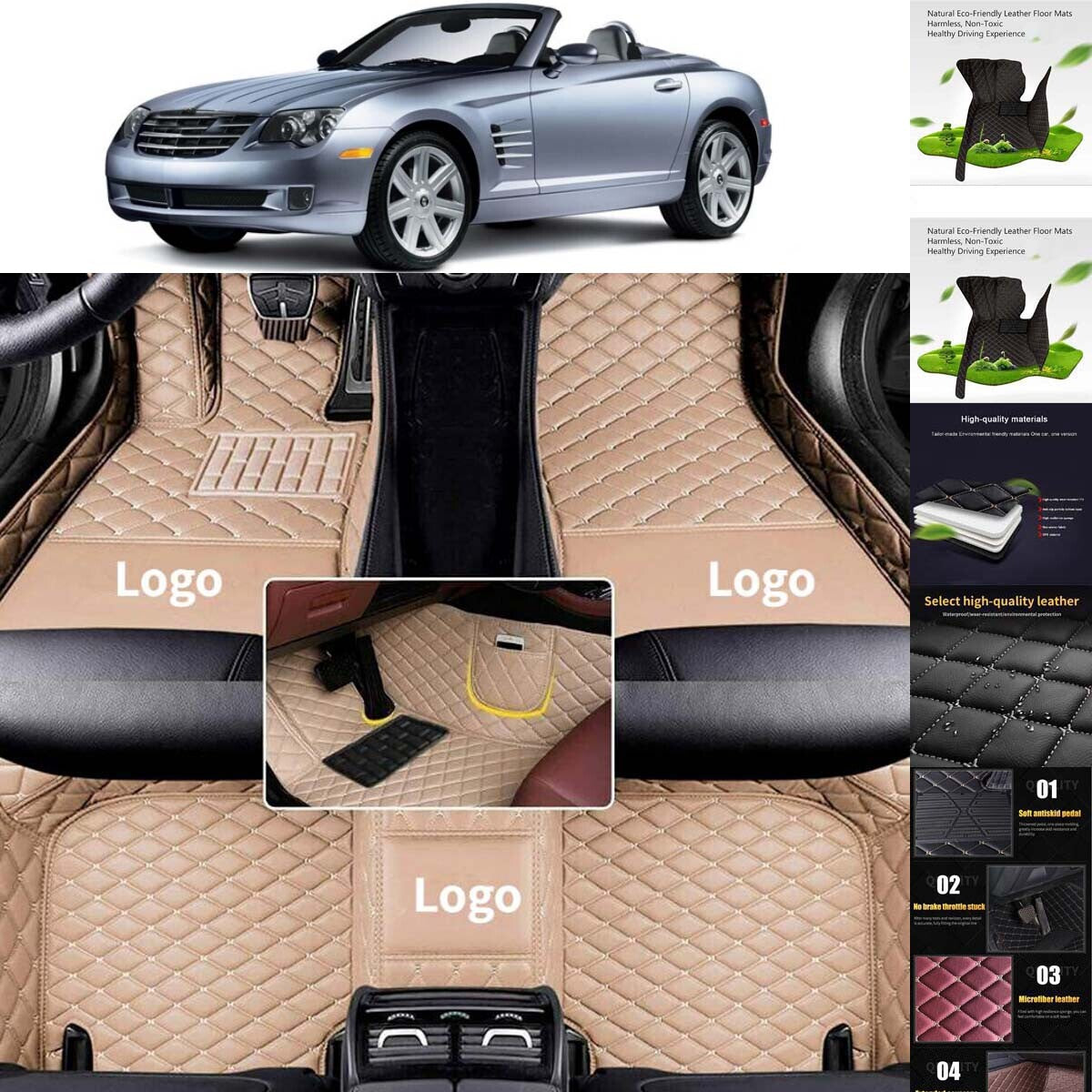 For Chrysler Crossfire 2004-2008 Custom Car Floor Mats Waterproof FloorLiners