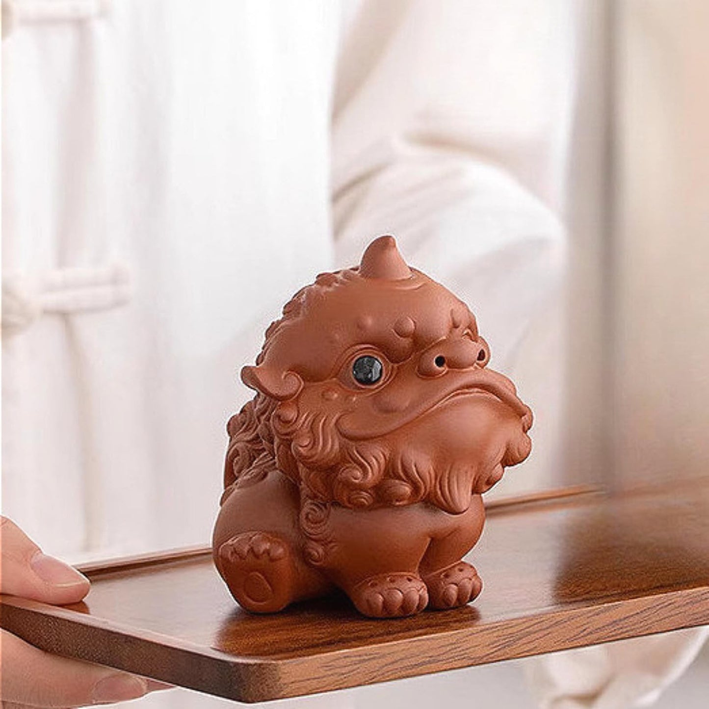 Purple Sands Lion Tea Pet 8.7cm 3.5in Kung Fu Tea Set Decoration Tea Ceremony