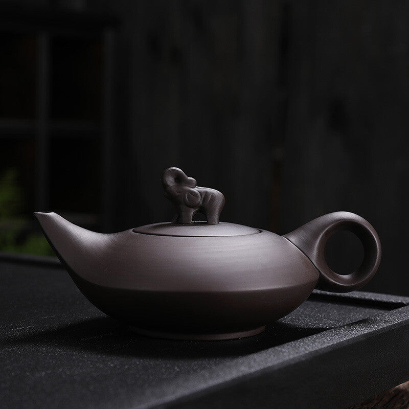 210ML Original Purple Sand Yixing Zisha Pottery Elephant Animal Tea Pot Teapot