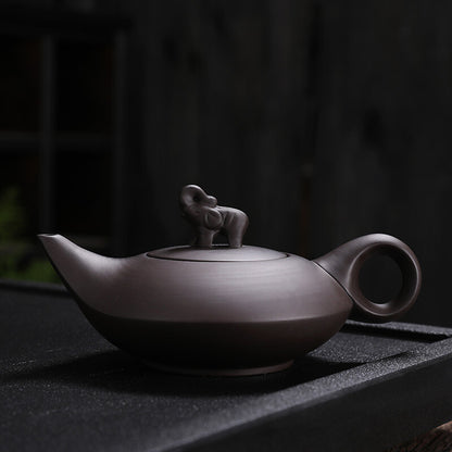 210ML Original Purple Sand Yixing Zisha Pottery Elephant Animal Tea Pot Teapot