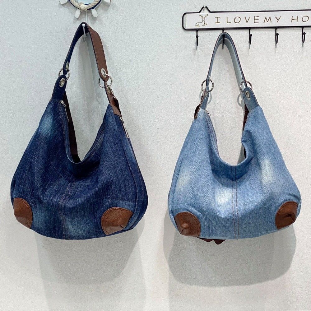 Blue Denim Shoulder Bag Handbag Classic Messenger Messenger Bags Handbag Purse