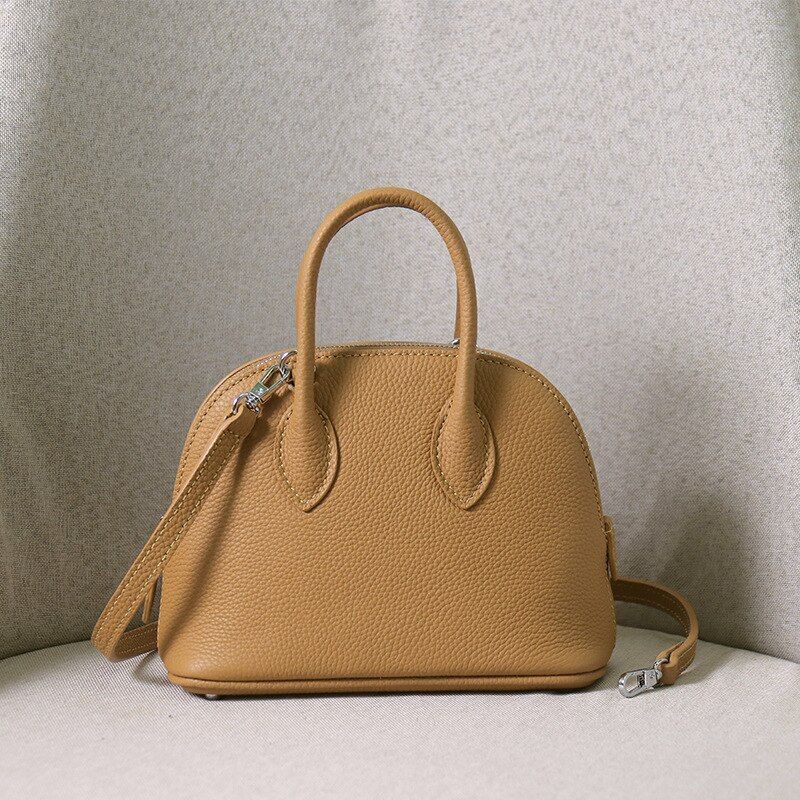 Shell Handbag Cowhide Bag Genuine Leather Crossbody Shoulder Bag S/M/L 18*7*13CM