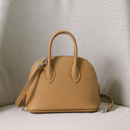Shell Handbag Cowhide Bag Genuine Leather Crossbody Shoulder Bag S/M/L 18*7*13CM