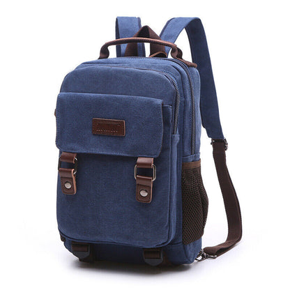 Convertible Canvas Small Mini Backpack Rucksack Chest Pack Sling Bag Travel