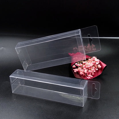 25X Clear Plastic PVC Box with Hang Hole Gift Favour Boxes Retail Shop Display
