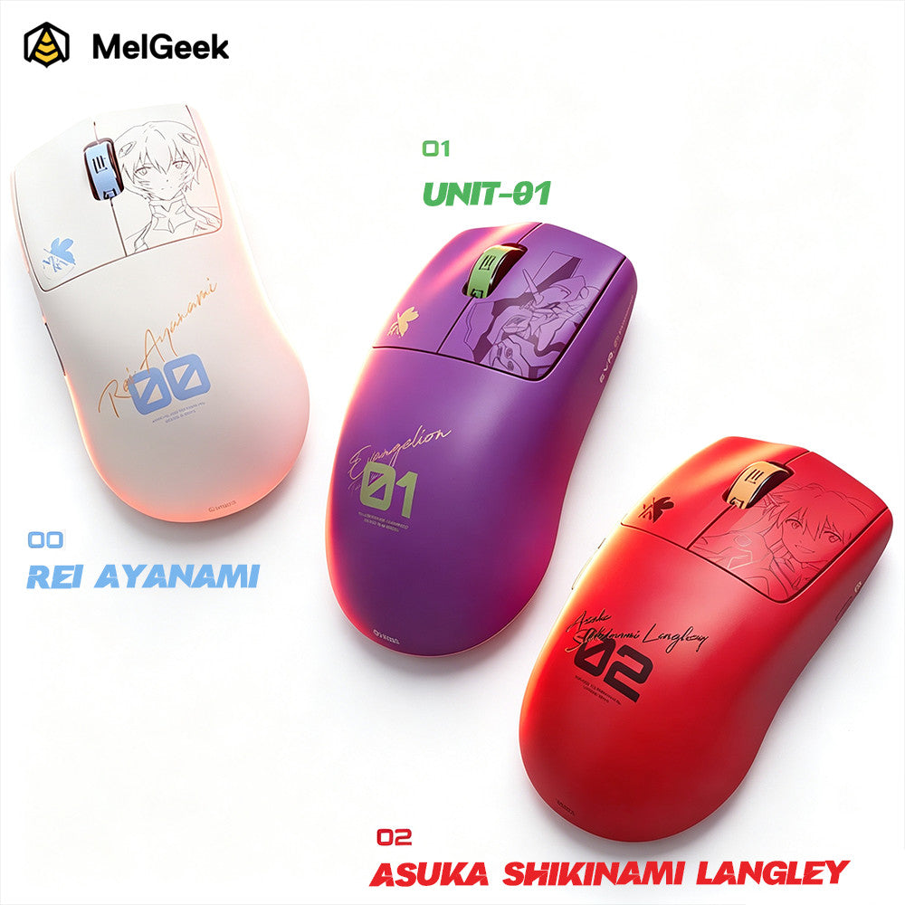 MelGeek × EVANGELION HORUS Wireless Gaming Mouse — PAW3950 30K Dual 8K 300 mAh