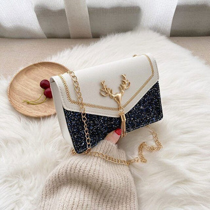 New Luxury Shoulder Women Designer Messenger Bags Leather Crossbody Bag Sequin