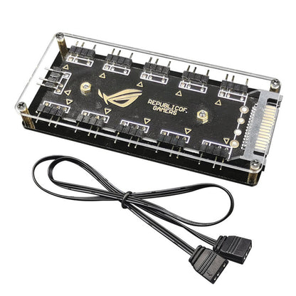 5V 3-Pin RGB 10 Hub Splitter SATA Power 3pin ARGB Adapter Extension Cable A