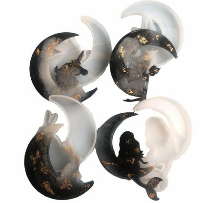 4Pcs/Set Fairy Tale Moon Animal Unicorn Mold Silicone Jewelry Craft Making Tools