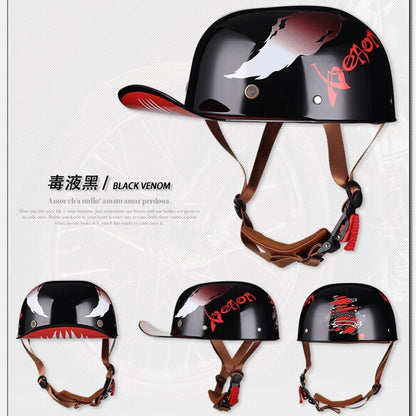 Retro Motorcycle Helmet Motorcycle Half Helmet Baseball Cap for Men Women Gift