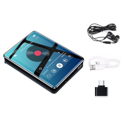 MP3 Player 2.4'' Full-touch HD Screen BT 5.0 HiFi Audio Voice Recorder FM Radio