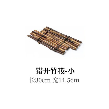 Bamboo Crafts Sushi Plates Japanese Korean Restaurant Sashimi Trays Dishes Decor
