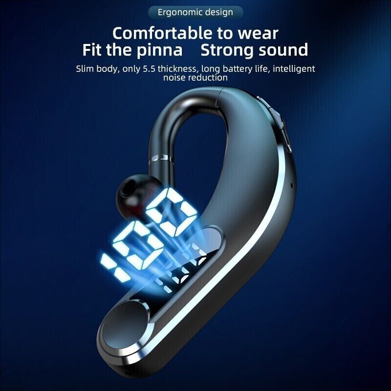 Trucker Wireless Bluetooth 5.2 Earpiece Headset Mic Earbud Noise Cancelling +