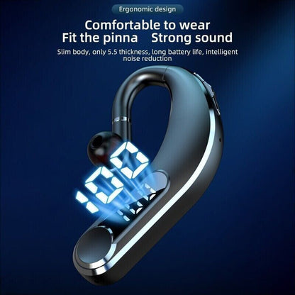 Trucker Wireless Bluetooth 5.2 Earpiece Headset Mic Earbud Noise Cancelling +