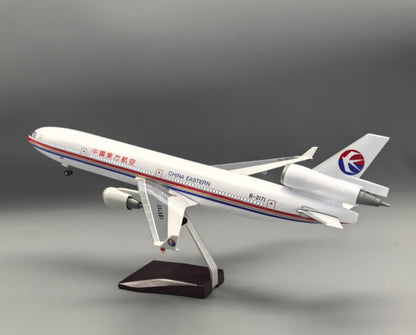 47CM 1:130 CHINA EASTERN MD-11 Airplane Led Sound Light Resin Aircraft Model