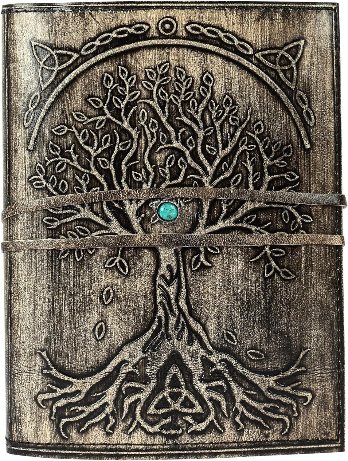 Hand Crafted Leather Journal Tree of Life Handmade Writing Notebook Diary Gift
