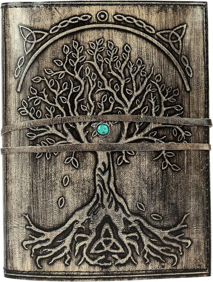 Hand Crafted Leather Journal Tree of Life Handmade Writing Notebook Diary Gift
