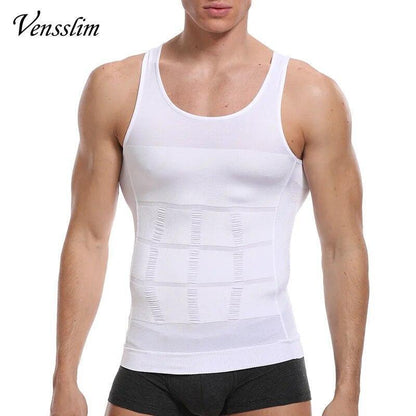 Mens Slimming Body Shaper Belly Chest Compression Vest Girdle T-Shirt Tank Top