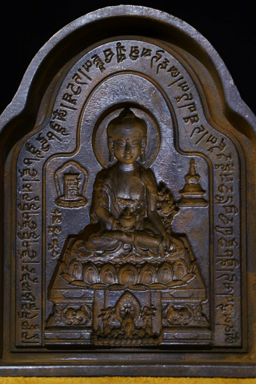 9 Cm Tibet Buddhism Brass Buddha Mould Seal Sculpture