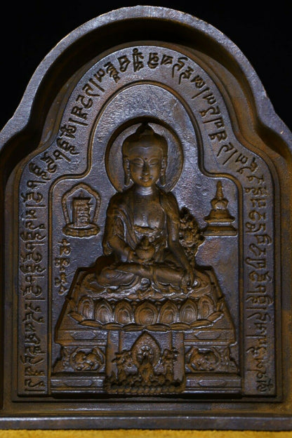 9 Cm Tibet Buddhism Brass Buddha Mould Seal Sculpture