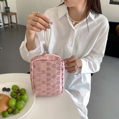 Floral Small Travel Cosmetic Bag Clutch Make Up Storage Toiletry Bags 5*15*11 CM