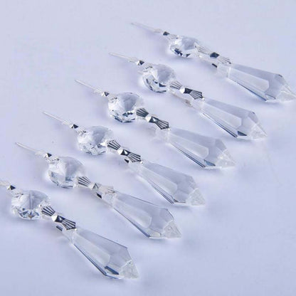 50 Clear Glass Crystals Chandelier Lamp Prisms Parts +38mm Hanging Drops Pendant