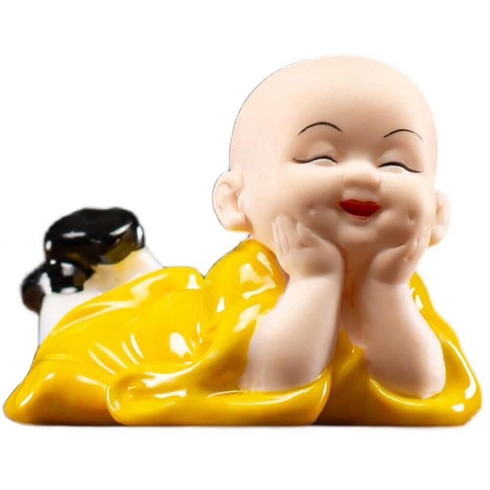 6.4cm Creative Ceramic Tea Pet Ornaments Zen Monk Tea Table Tea Decor