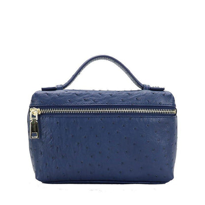 Handbag Embossed Ostrich Leather Portable Bag Small Clutch Bag Purse 19*12*6 CM