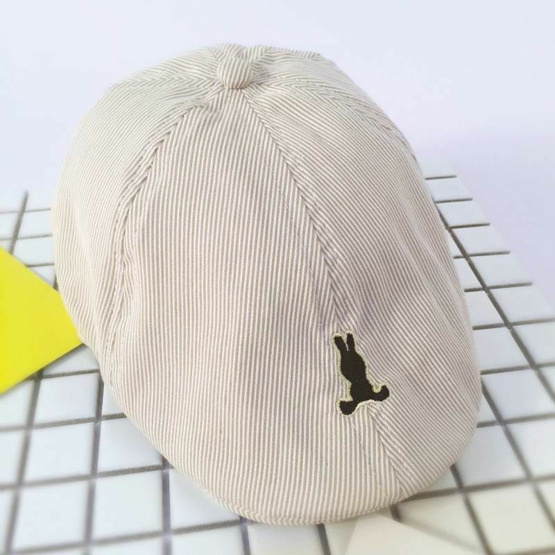 Baby Hat Spring Cotton Handsome Striped/Solid Boy Cap Beret Kids Sun Accessories