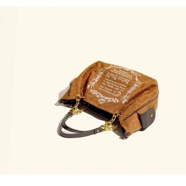 Y2K Vintage Canvas Gothic Style Tote Handbag Embroidery Letter Style Women's Bag
