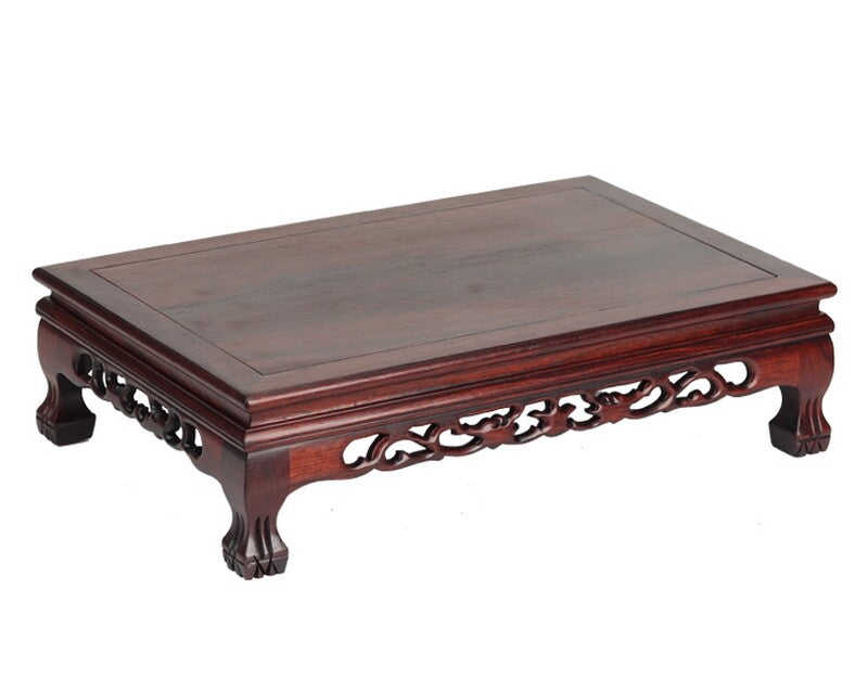 Rosewood Leg Display Rack Table Fishbowl Stand Bonsai Vase Flower Pattern Base