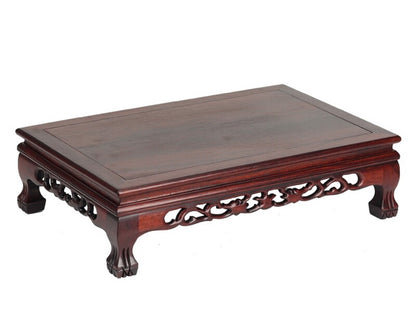 Rosewood Leg Display Rack Table Fishbowl Stand Bonsai Vase Flower Pattern Base