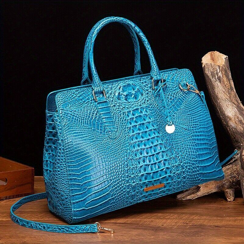 Crocodile Embossed Handbag Women's Fashion Leather Crossbody Bag Purse