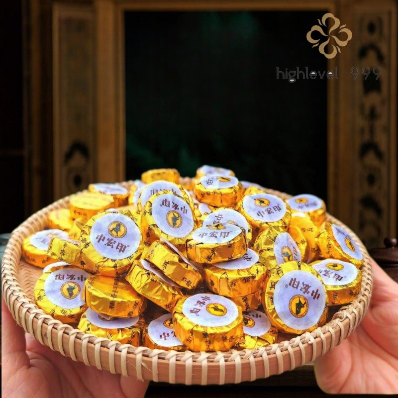 500g Ripe Pu'er Tea Glutinous Rice Aroma Mini Cake Yunnan Tea Bulk Fermented