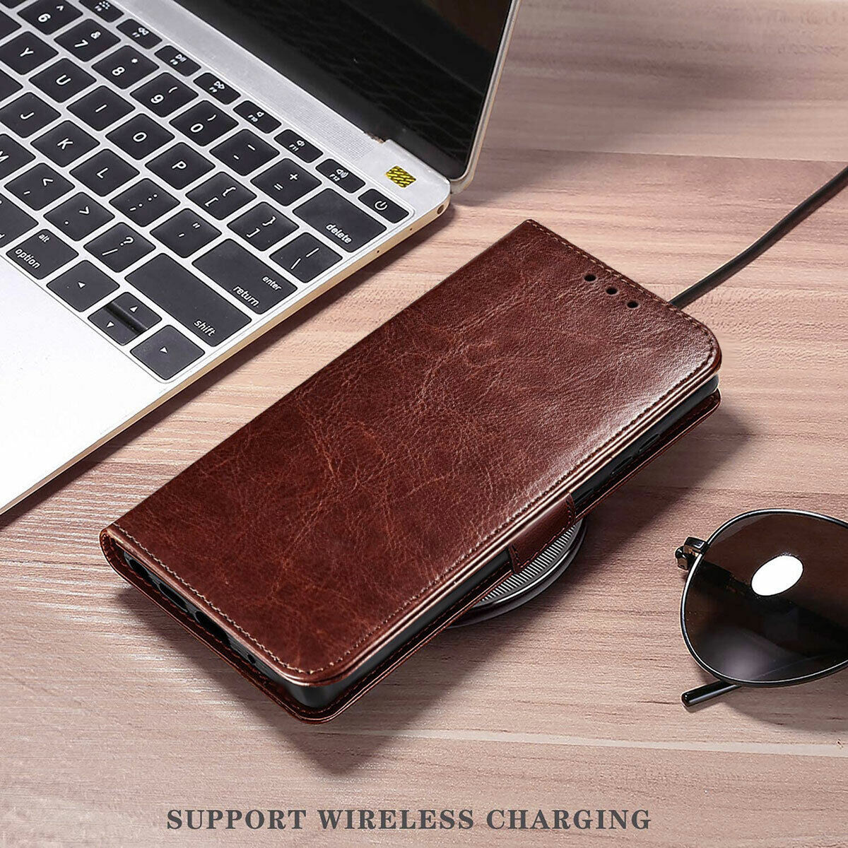 For Samsung Galaxy S22/Ultra/+ 5G Case, Shockproof Leather Cover +Tempered Glass