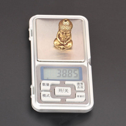 Pure Brass Guan Yin Buddha Statue Tea Pet Ornament Buddha Figurine Miniature