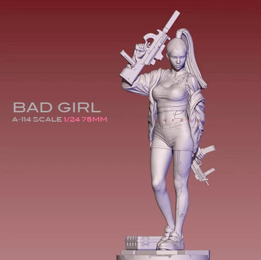 1:24 resin figure model kit Bad Girl Urban Villain Unassembled Unpainted