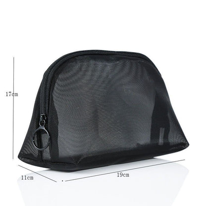 Clear Black Makeup Bags Travel Toiletry Cosmetic Organizer Pouch Set Mesh Purse