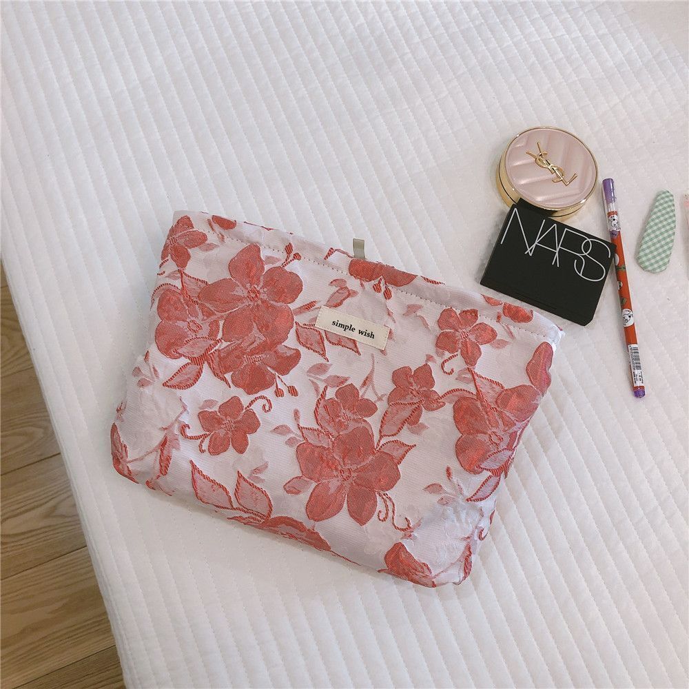 Romantic Cosmetic Bag Fabric Clutch Fresh Makeup Travel Organizer Storage Pouch