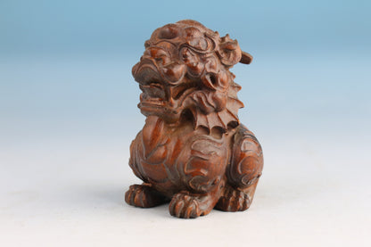 Mini Chinese boxwood handmade fortune sheep Figure statue collectable gift