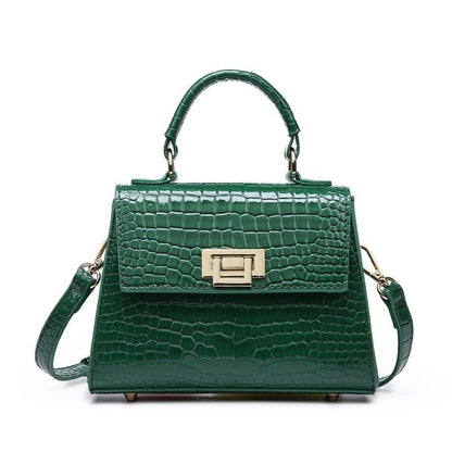Synthetic Leather Purse Handbag Shoulder Bag 20*7*15 CM Polyester Green Brown
