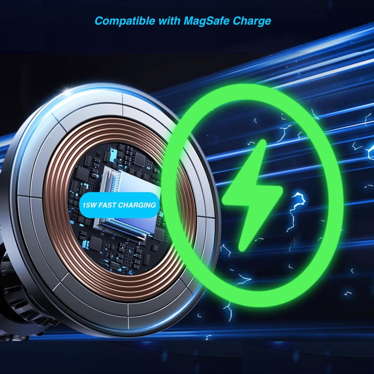 Magnetic Wireless Charging Phone Holder with 1” Ball for Magsafe, [Heavy-Duty] 1