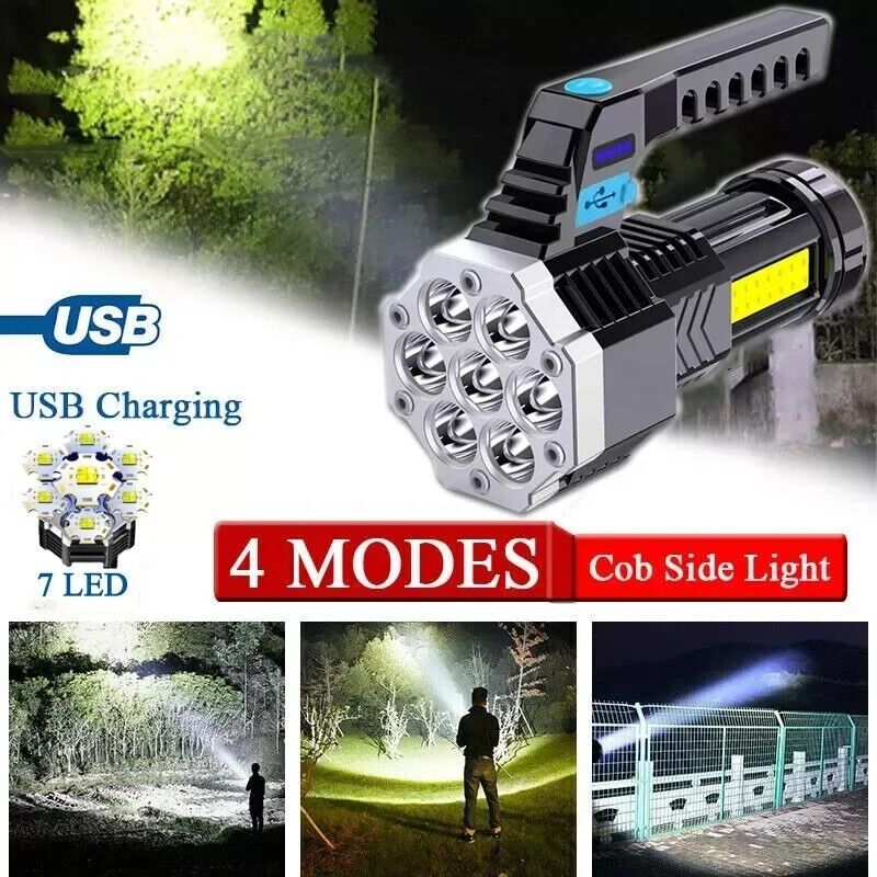 Lamparas de Mano Recargables USB Linternas LED Alta Potencia 7000 High Lumens