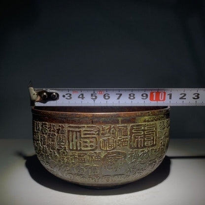 Fortune old Chinese rare Collection Bronze blessing bowl cup cornucopia