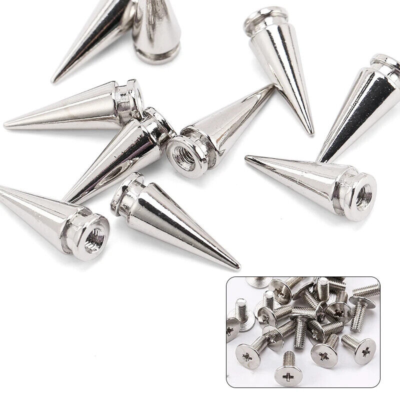 Studs & Spikes 25Pcs Punk Buttons Rivets Set DIY Craft Clothes Garment Screwback
