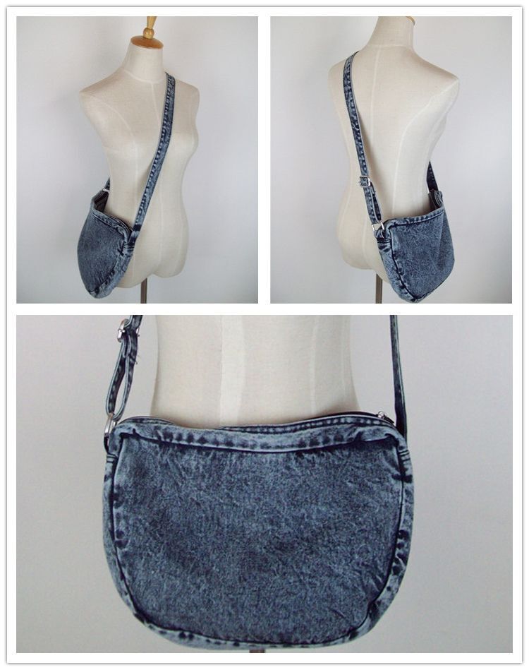 Fashion Vintage Denim Women Bags Handbags Crossbody Messager Purse Shoulder Bag